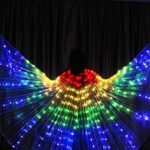 Costume de danse orientale de couleur arc-en-ciel, lumière LED de cirque, costumes lumineux,