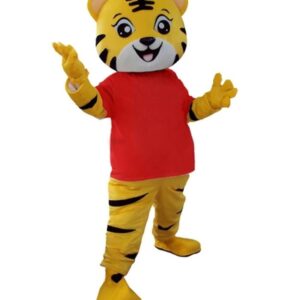 Costume de mascotte de dessin animé de tigre, T-shirt de cosplay, spectacle sur scène, cérémonie de publicité, robe de paupières, accessoires de performance de carnaval d'animaux, fête, nouveau