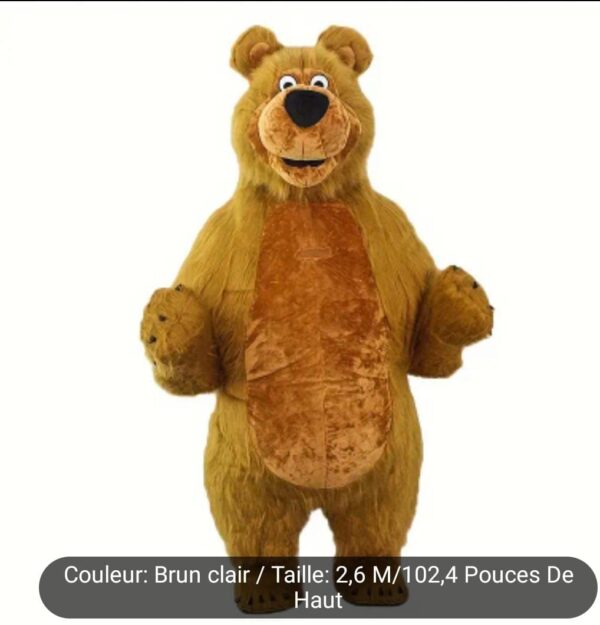 Costume de mascotte d'ours Macha gonflable drôle pour la publicité adulte, la fête