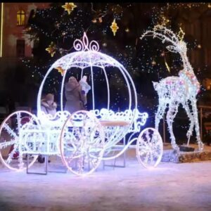 Décoration extérieure style noël, bleu, motif 3d, pour fête de noël