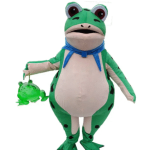 Grenouille dessin animé Figure Costume gonflable grenouille Costume crapaud poupée Costume en peluche tête couverture