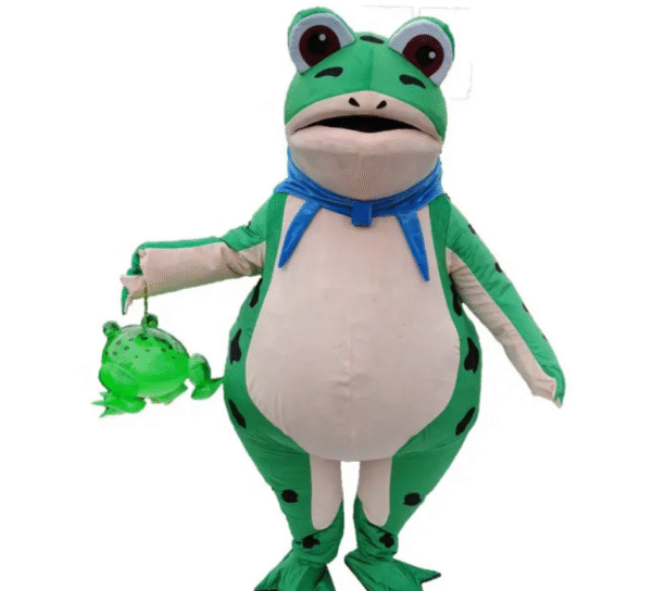 Grenouille dessin animé Figure Costume gonflable grenouille Costume crapaud poupée Costume en peluche tête couverture